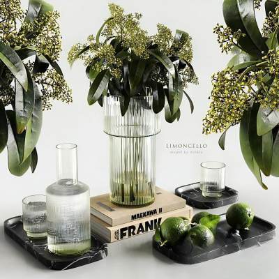 现代桌面摆件组合 陈设饰品 书籍柠檬